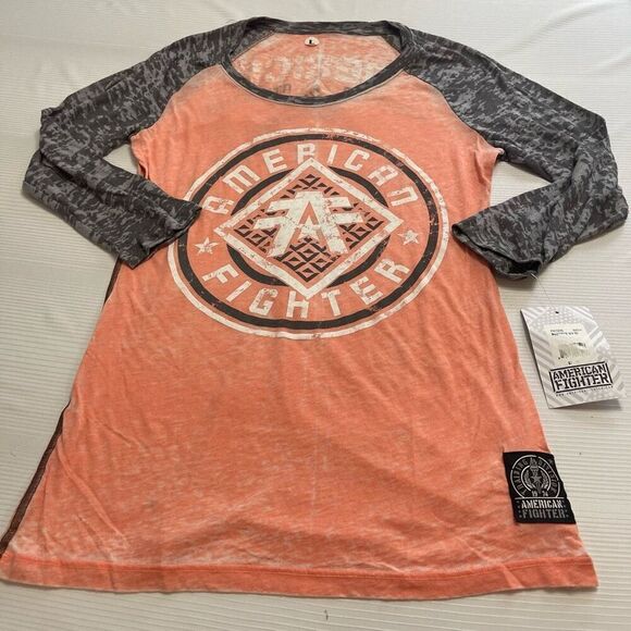 American Fighter Tops - NWT American Fighter Roberts Coral 3/4 Shirt Size Large New